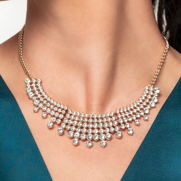 paparazzi Jewelry - Paparazzi Jewelry Accessories - Shimmering Song - Gold Necklace - Vintage